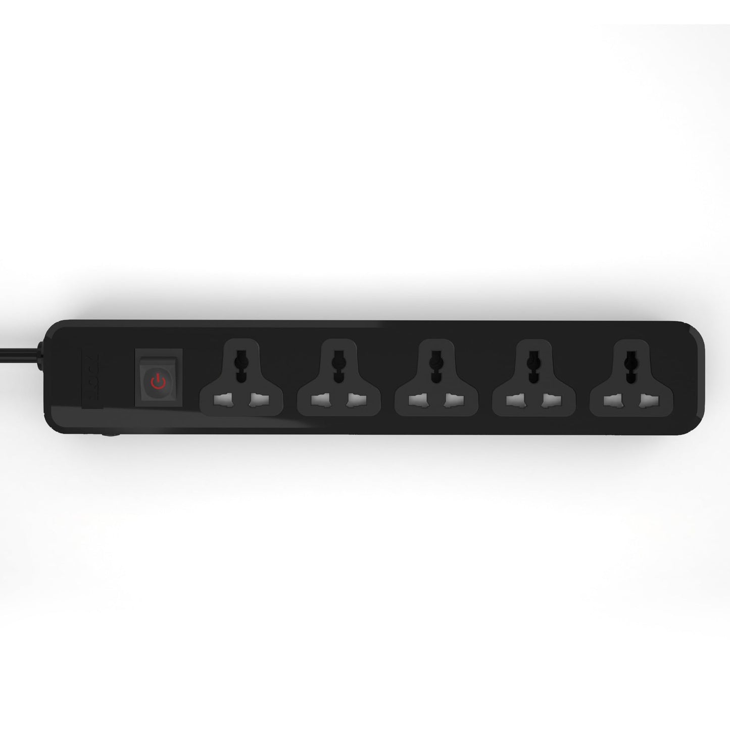 iLOCK power strip 5 universal outlets with switch (Black) - 2 Meter