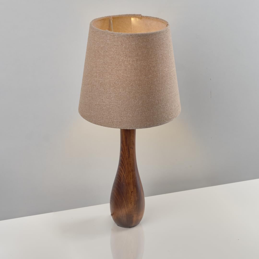 اباجورة بولنج بنى مصنوعه من خشب الزان الطبيعي NAGAFA Shop, wooden bowling lamp TB67-BN-BE