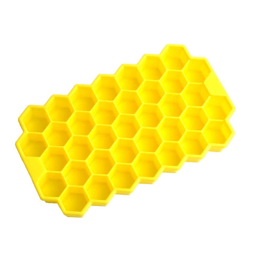 L'HOPAN Ice Cube Molds & Trays - Easy Release Ice Cube Trays Silicone, Totally 37-Ice Trays for Whiskey, Cocktail, LFGB Certified and BPA Free,Yellow