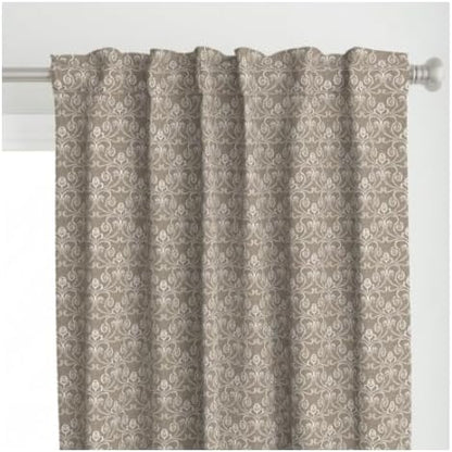 Linen Curtain Panel, Meadow Breeze Printed Light-Filtering Fabric with Back Tab Hanging, Elegant Rustic Style for Living Bedroom or Dining Room, 1 Piece