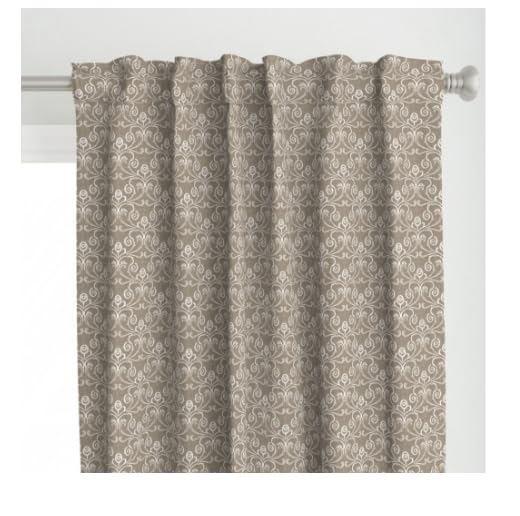 INtex Home Linen Curtain Panel, Meadow Breeze Printed Light-Filtering Fabric with Back Tab Hanging, Elegant Rustic Style for Living Bedroom or Dining Room, 1 Pc - 135 x 230 - Petrol Blue