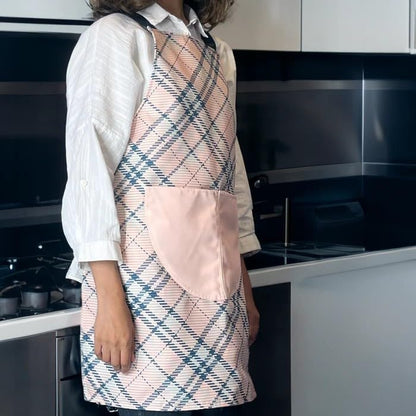 Apron, Cross-Back Design, Soft Cotton-Like Fabric, One Size, Lightweight Breathable Unisex with Front Pocket, for Cooking, and Daily Use
