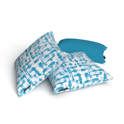 Izzy Set Velvet Cushion Cover in Turquoise & White, a plush decorative pillow with a chic and refreshing pattern, 40x40 cm, combines luxurious softness with a vibrant, coastal-inspired vibe