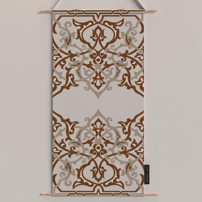 Ramadan's Unique Atlas Velvet Fabric Posters Set, a Wall Art Decor Kit for Festive Home Decor, Beige & White, a Globally-Inspired Islamic Design for Living Room or Bedroom