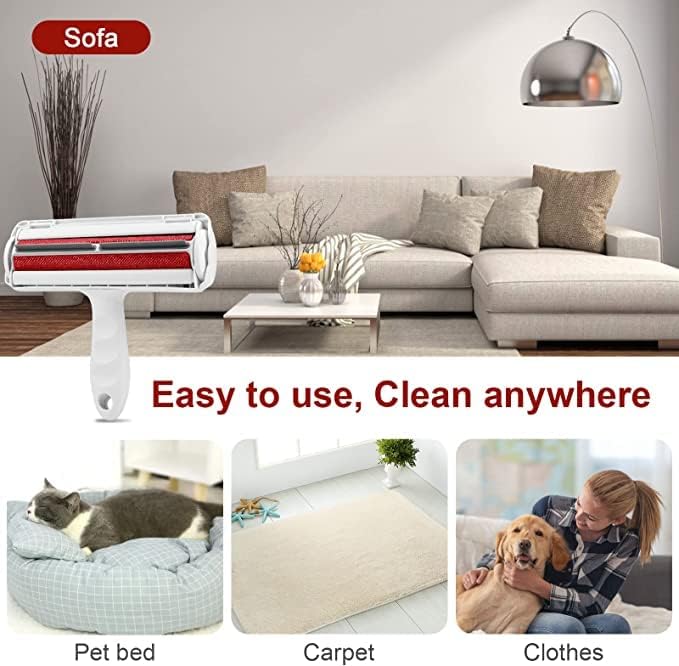 Whioltl Pet Hair Remover Roller, Reusable Washable Animal Hair Removal Brush for Dogs and Cats, Easy to Self Clean the Pet Fur from Carpet, Furniture, Sofa, Rugs, Laundry, Clothes and Bedding