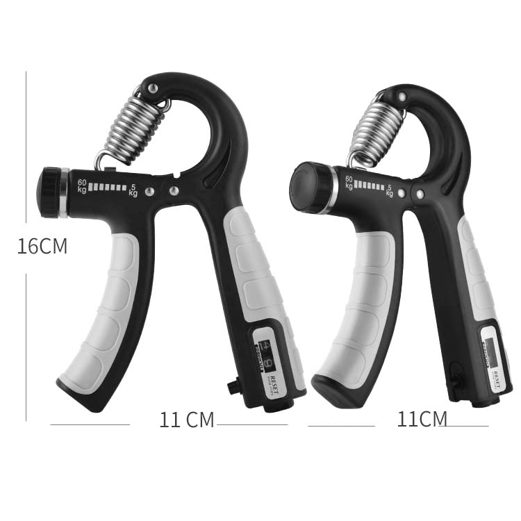 VIKKI Hand Grips Strengthener, 5-60 kg Adjustable Grips Strengthener Exerciser with Monitor, Power Trainer Gripper for Strong Wrists, Fingers, Forearm, Hands, Recovery for Athletes.