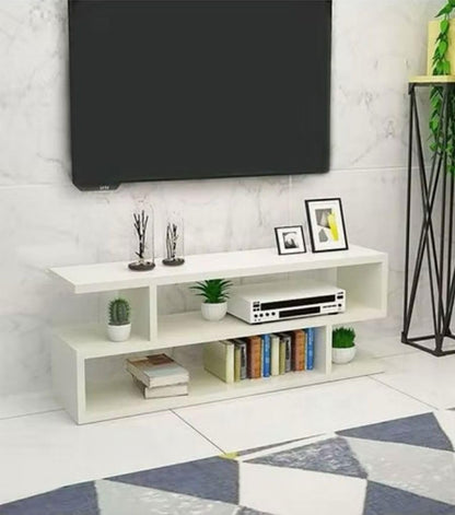 TV Table Entertainment Center in White, MultifunctionaLTV Desk and PracticaLMedia Console for the Living Room, stylish and Elegant Home Furniture for Your Viewing Area