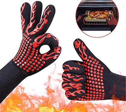 OBAY Kitchen Fireproof Gloves Heat Resistant Thick Silicone Cooking Baking Barbecue Oven Gloves BBQ Grill Mittens Dropshipping