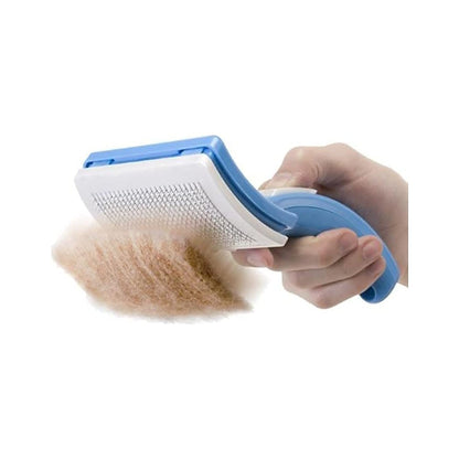 PetZoom Self Cleaning Grooming Pet Brush (Blue)