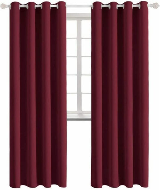 Dark Red Blackout Curtains - steel Grommets - thermal Insulated fabric – for room darkness – 1 panel