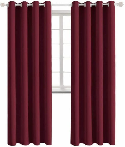 Dark Red Blackout Curtains - steel Grommets - thermal Insulated fabric – for room darkness – 1 panel