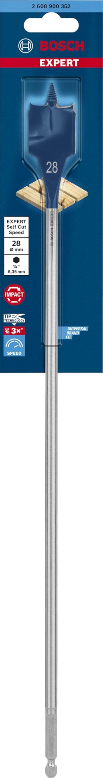 Bosch Professional 1x Expert SelfCut Speed Spade Drill Bit (for Softwood, Chipboard, Ø 28,00 mm, Accessories Rotary Impact Drill)