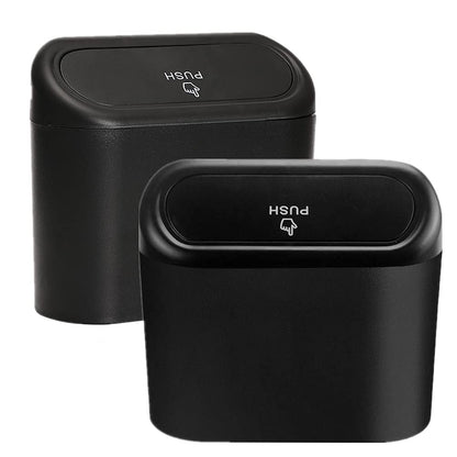 Car Trash Can with Lid,ShowTop Mini Vehicle Trash Bin Car Dustbin Garbage Organizer Storage 2 Packs,Automotive Garbage Can Bin Trash Container for Cars,Home,Office
