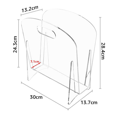 Clear Acrylic Magazine Holder, Desktop Display Stand for Documents, Files, Folders, Office and Home Organization