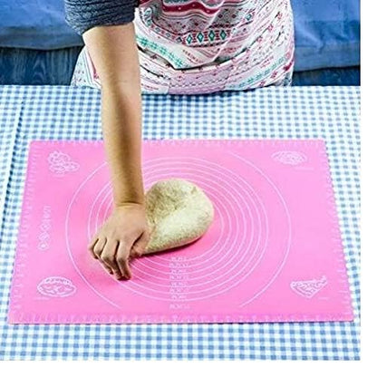 Silicone Knead Flour Dough Non-stick Pastry Fondant Cake Cooking Baking Oven Mat Placement Pad-Pink