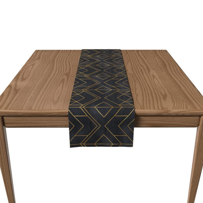 Velvet Golds Graphite Runner, a Luxurious Decorative Centerpiece with a Stunning, Opulent Design, 35x140 cm, Multicolor, that adds Drama and Elegance to your Dining Table