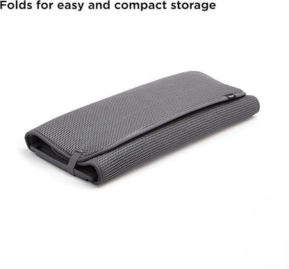 2-in-1 Dish Drying Rack with Absorbent Microfiber Mat, Removable Rust-Resistant Rack, Non-Slip Mat, Machine Washable, Ideal for Small Kitchens, Space-Saving Dish Organizer, Grey, 61 x 46 Cm