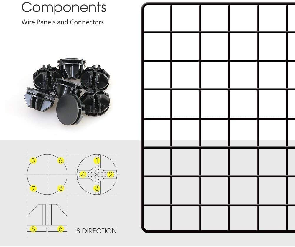Portable Metal Pet Playpen Easy to Disassemble and Install Portable Indoor Outdoor Exercise Pen (10 Pieces, Black)
