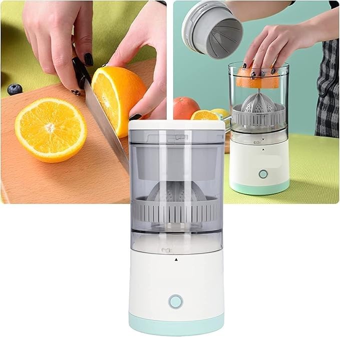 Electric Juicer – Hands-Free Portable USB Charging, Cordless Powerful Fruit Juicer, 1-Button Easy Press Multifunctional Lemon Orange Squeezer Machine for Kitchen, Smoothies, Travel