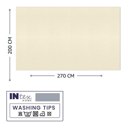 INtex Home Waterproof Tablecloth, Daniella Geometric Pattern Rectangle Table Cover, Stain Resistant Wipeable Fabric for Kitchen Dining Table, 1 Piece - Geometric Maze - Off-White - 200 x 270 cm