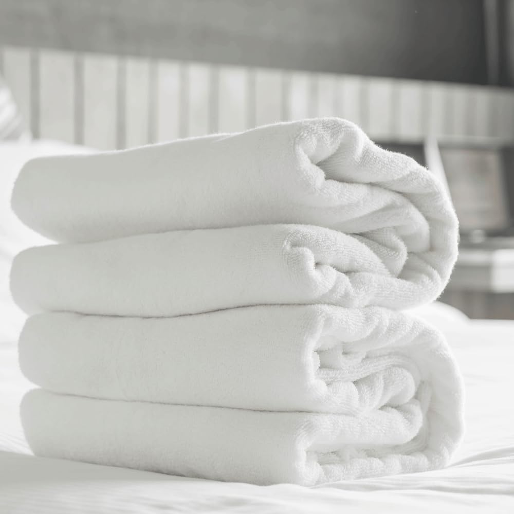 Hotel Cotton Set, White High GSM Soft and Absorbent Cotton, Multiple Size Bathroom Towels for Face, Hand, and Body, Daily Essentials