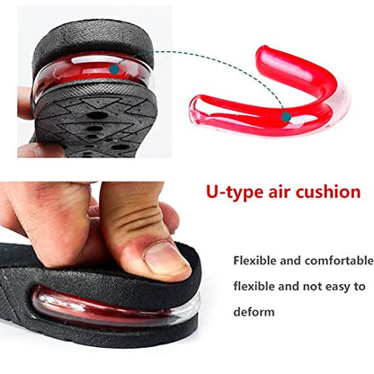 YURRUON Height Increasing Insole 3-Layer Air Cushion Heel Insert Lift Shoes Insole for Men and Women Invisible Elevator Insoles 6cm Black