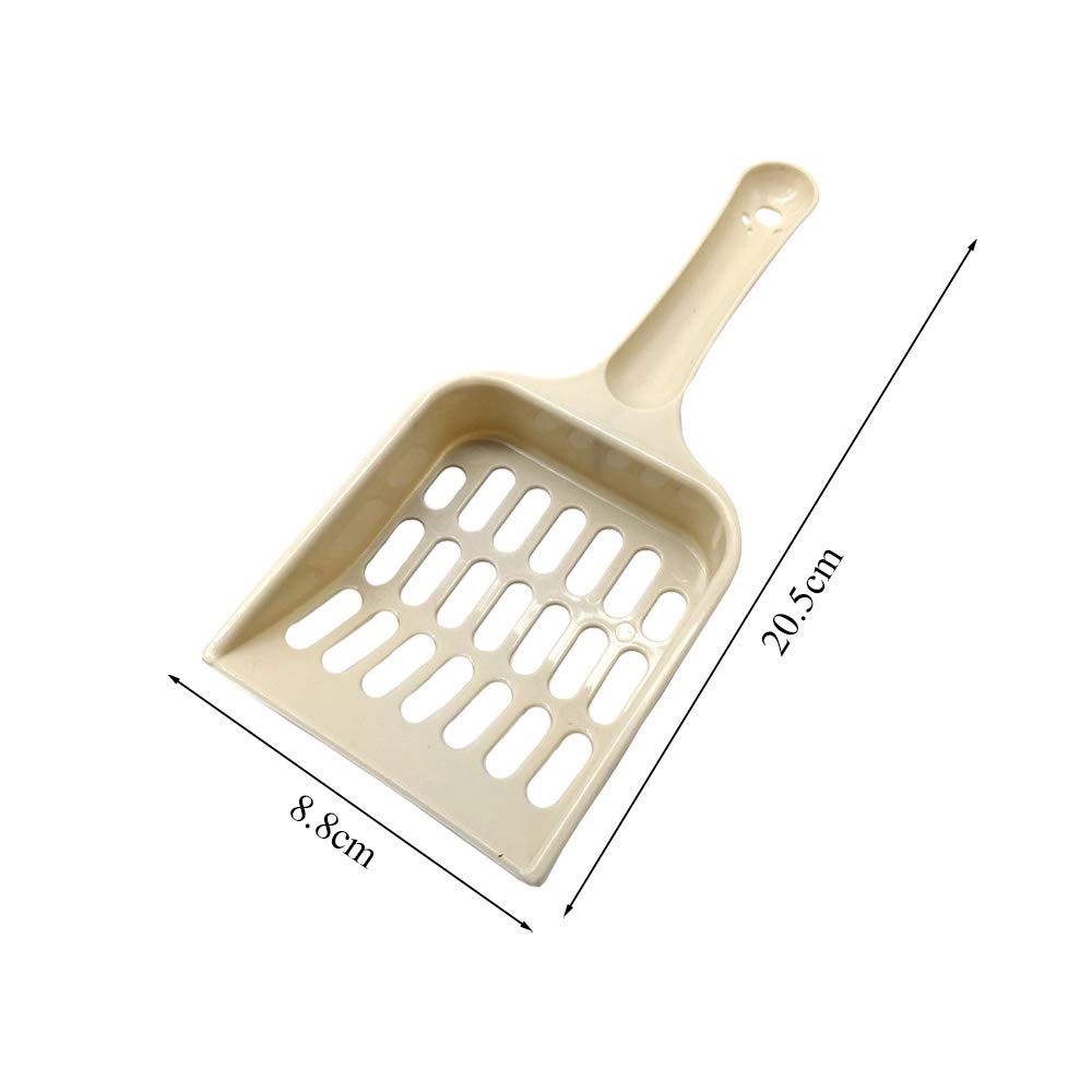 NA Cat Litter Shovel Plastic Scoop Pet Cleaning Tool (Beige, Yellow, Black) - Pack of 3