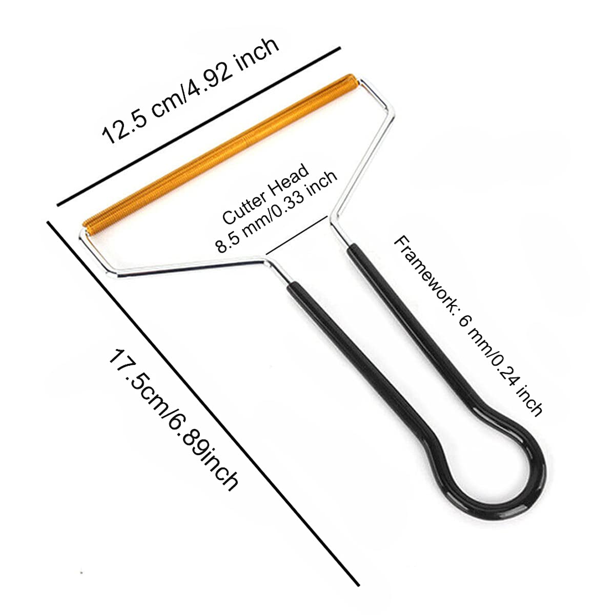 ULWSY Lint remover, portable reusable defuzzer clothes brush lint rolled for woven coat carpet knitted pet hair, black handle