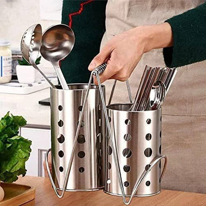 Stainless Steel Spoon Holder, Modern and Durable Kitchen Utensil Organizer for Spoons, Forks, Knives