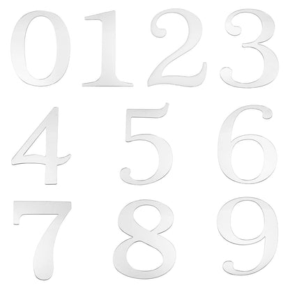 Acrylic Number Cake Toppers, Mirror Finish 0–9 Picks, 9.5 cm Height, Ideal for Birthday Wedding Graduation Anniversary Decorations