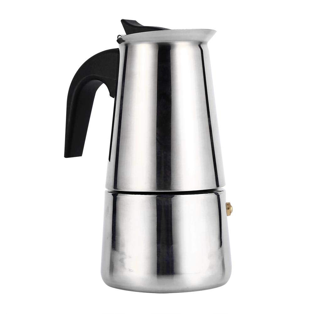 Stainless Steel Coffee Maker, 100ml/200ml/300ml/450ml Moka Pot Espresso Coffee Maker Stove for Office Use(200ml)