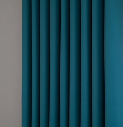 INtex CURTAINS HOUSE Blackout Curtains - Soft Peachy Texture Thermal Insulating Curtains-Silver Steel Grommets Blackout For Living Rooms And Bedrooms - Single Panel 135W X 230L CM Black