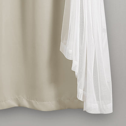 Voile Sheer Panel Pair with Insulated Blackout Room Dark,Rich steel Grommet, Set of 1 Panel