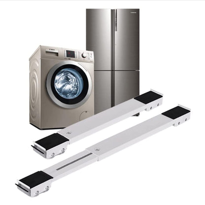 Refrigerator Base Bracket with Brake, Heavy Appliance Moving Bracket - Suitable for Refrigerator Base, Dryer, Washing Machine - Set of 2 - White