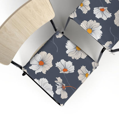Florish Seat Pad (Set Of 2), decorative and comfortable chair cushions in Blue, White & Yellow, 40x40 cm, featuring a beautiful floral design to brighten your kitchen or dining area