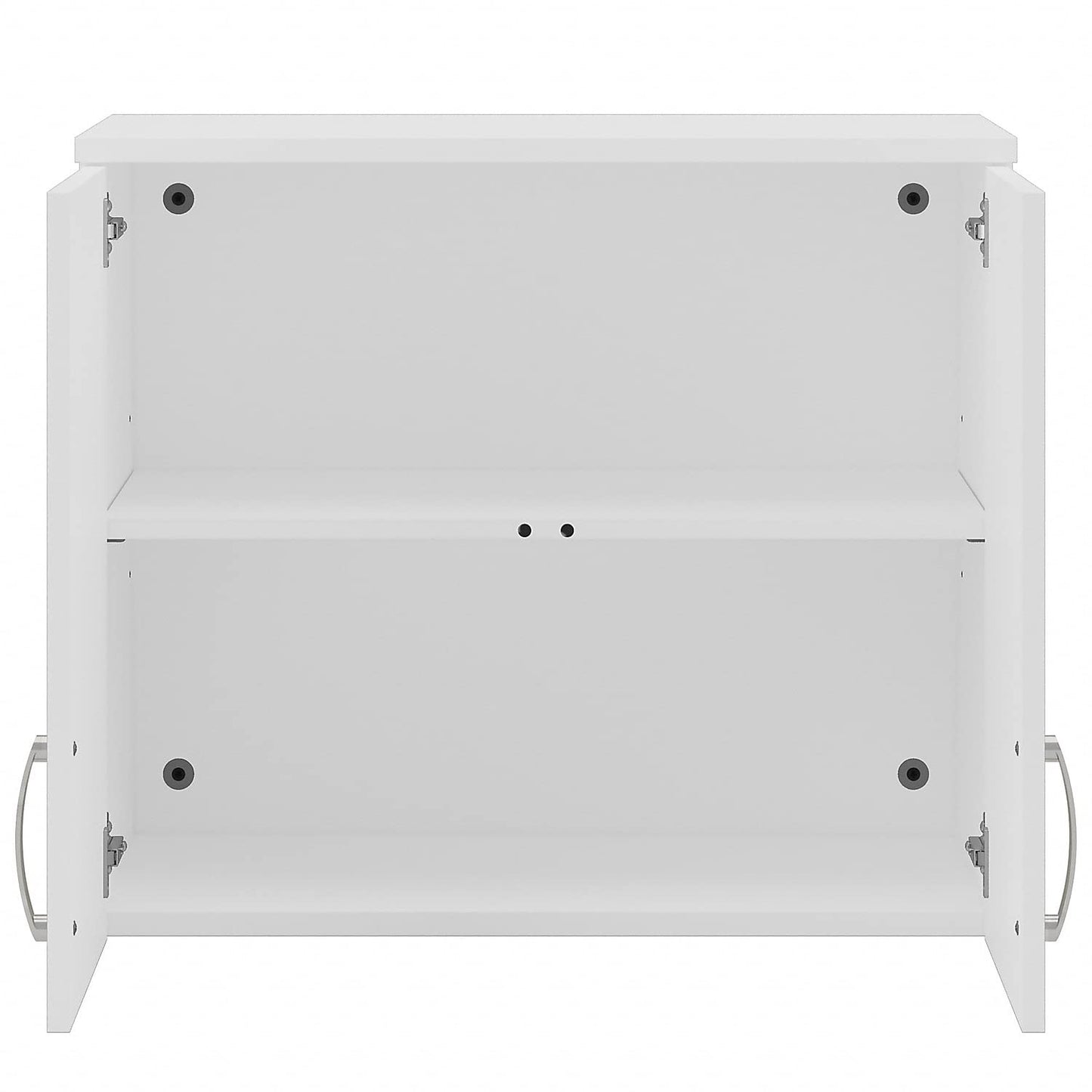 Business Furniture Universal Wall Cabinet in White, 24-inch Wall-Mounted Storage with 2 Doors and 2 Shelves, Commercial-Grade Office or Garage Storage, UNS428WH