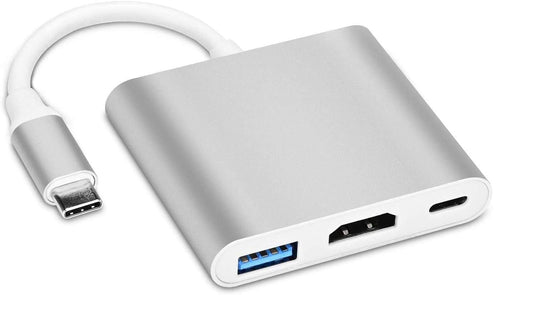 Exon X1125 Adapter 3in1 Type-C Hub with Thunderbolt 3 to HDMI Output/USB 3.0 Port/PD Quick Charging Port,Android Digital AV Adapter for MacBook Pro,MacBook Air,Projector,Monitor