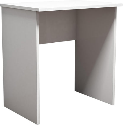 Study Desk in a Clean White Finish, Compact and Simple Computer Workstation Measuring 75cm x 70cm x 50cm, Ideal for Small Home Offices, Bedrooms, and Student Rooms
