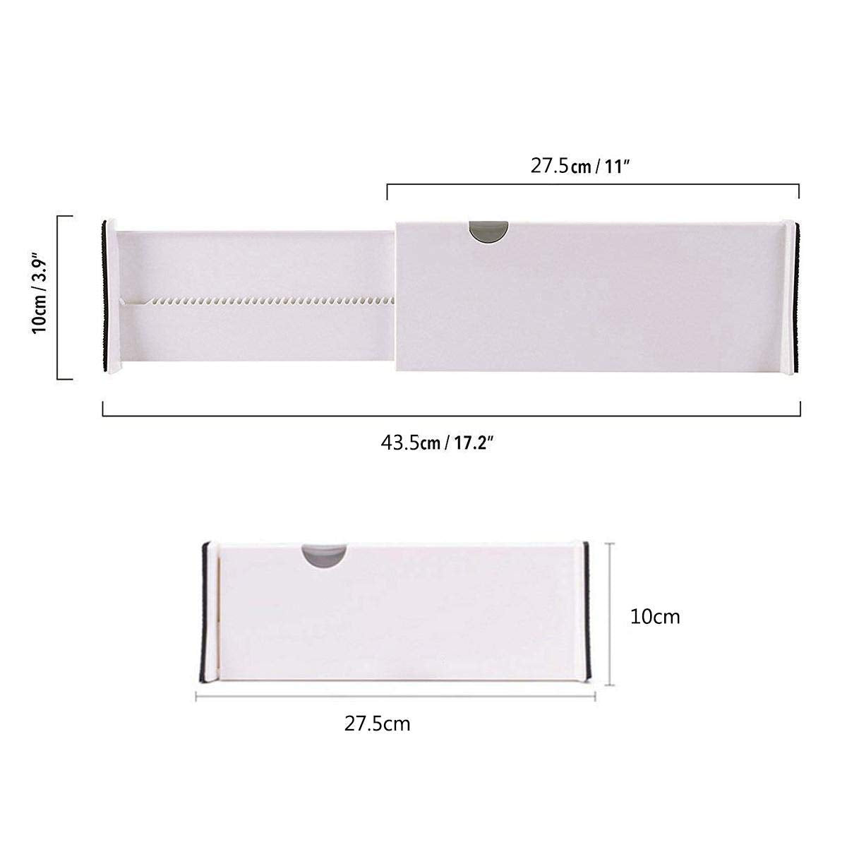 Other 3 PCS Adjustable Expandable Drawer Dividers Dream Drawer Organizer for Kitchen, Bathroom, Office Desks and Bedroom (Adjust from 27.5cm to 43.5cm) - White