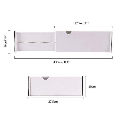 Other 4 PCS Adjustable Expandable Drawer Dividers Dream Drawer Organizer for Kitchen, Bathroom, Office Desks and Bedroom (Adjust from 27.5cm to 43.5cm) - White