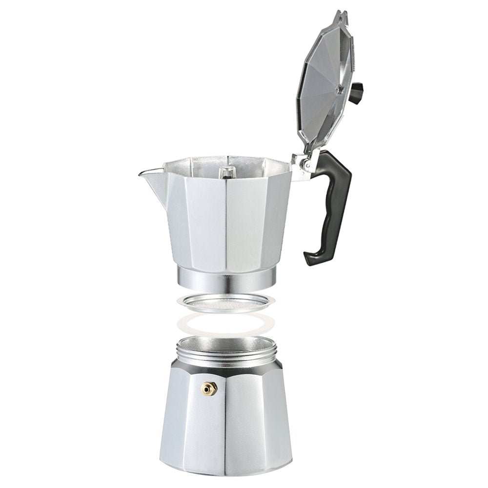 3-Cup Aluminum Espresso Percolator Coffee Stovetop Maker Mocha Pot for Use on Gas or Electric Stove, 2724713571609