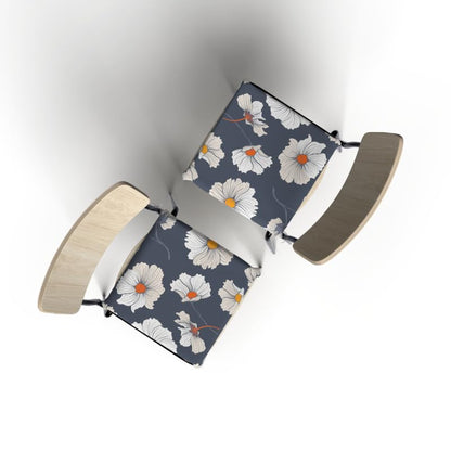 Florish Seat Pad (Set Of 2), decorative and comfortable chair cushions in Blue, White & Yellow, 40x40 cm, featuring a beautiful floral design to brighten your kitchen or dining area
