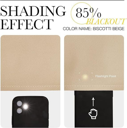 INtex CURTAINS HOUSE Blackout Blinds for Sliding Doors – Thermal Insulated Wide Curtains, Room Darkening, Blind Glass Doors, Two Hanging Options, Modern Design - Cappuccino 150 W x 230 L