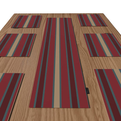 مجموعة مفارش طاولة قماشية من لونجو مكونة من 6 قطع، مفارش طاولة فنية متعددة الألوان، كل منها 45 × 30 سم، متينة وقابلة للغسل بتصميم تجريدي عصري لحماية طاولتك بأسلوب معاصر.