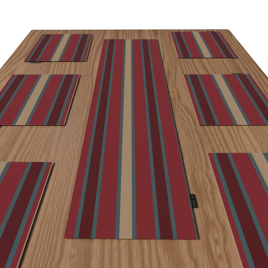 مجموعة مفارش طاولة قماشية من لونجو مكونة من 6 قطع، مفارش طاولة فنية متعددة الألوان، كل منها 45 × 30 سم، متينة وقابلة للغسل بتصميم تجريدي عصري لحماية طاولتك بأسلوب معاصر.