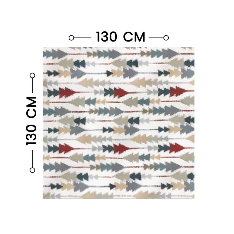 INTEX HOME Sofia Elegance Square Tablecloth – Luxurious Linen Velvet – Kitchen & Living Room Tables – For Ramadan & Events – Multiple Sizes Available – 1 Pc -130x130 cm - Multicolour