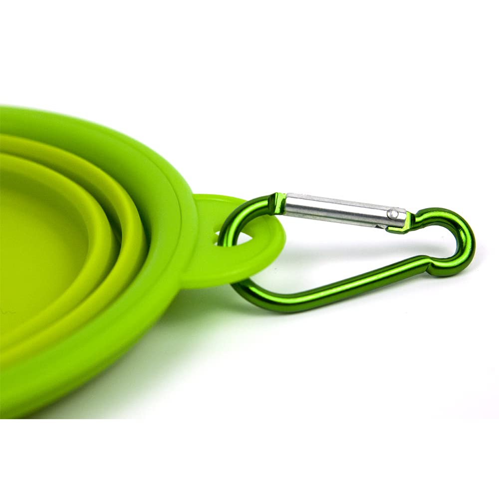 Collapsible Dog Bowl for Cats Dogs, Portable Pet Feeding Watering Dish for Walking Parking Traveling by Genki Cat… (Small, Green)