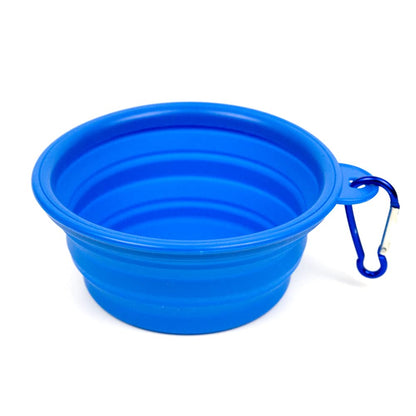 Collapsible Dog Bowl for Cats Dogs, Portable Pet Feeding Watering Dish for Walking Parking Traveling by Genki Cat… (Small, Blue)