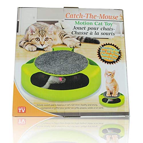 Cat Kitten Catch The Mouse Moving Play Toy Plush Scratching Claw Mat