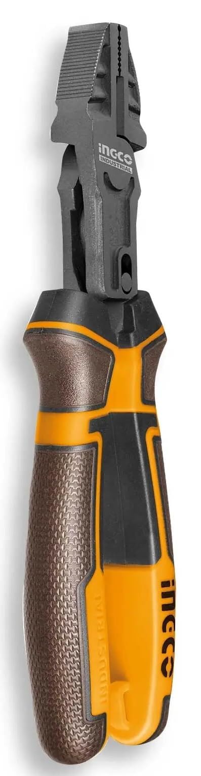 INGCO Combination Pliers, 7-inch/180mm, Energy Saving 65%, Nail Holder, Spanner, Deburring Functions